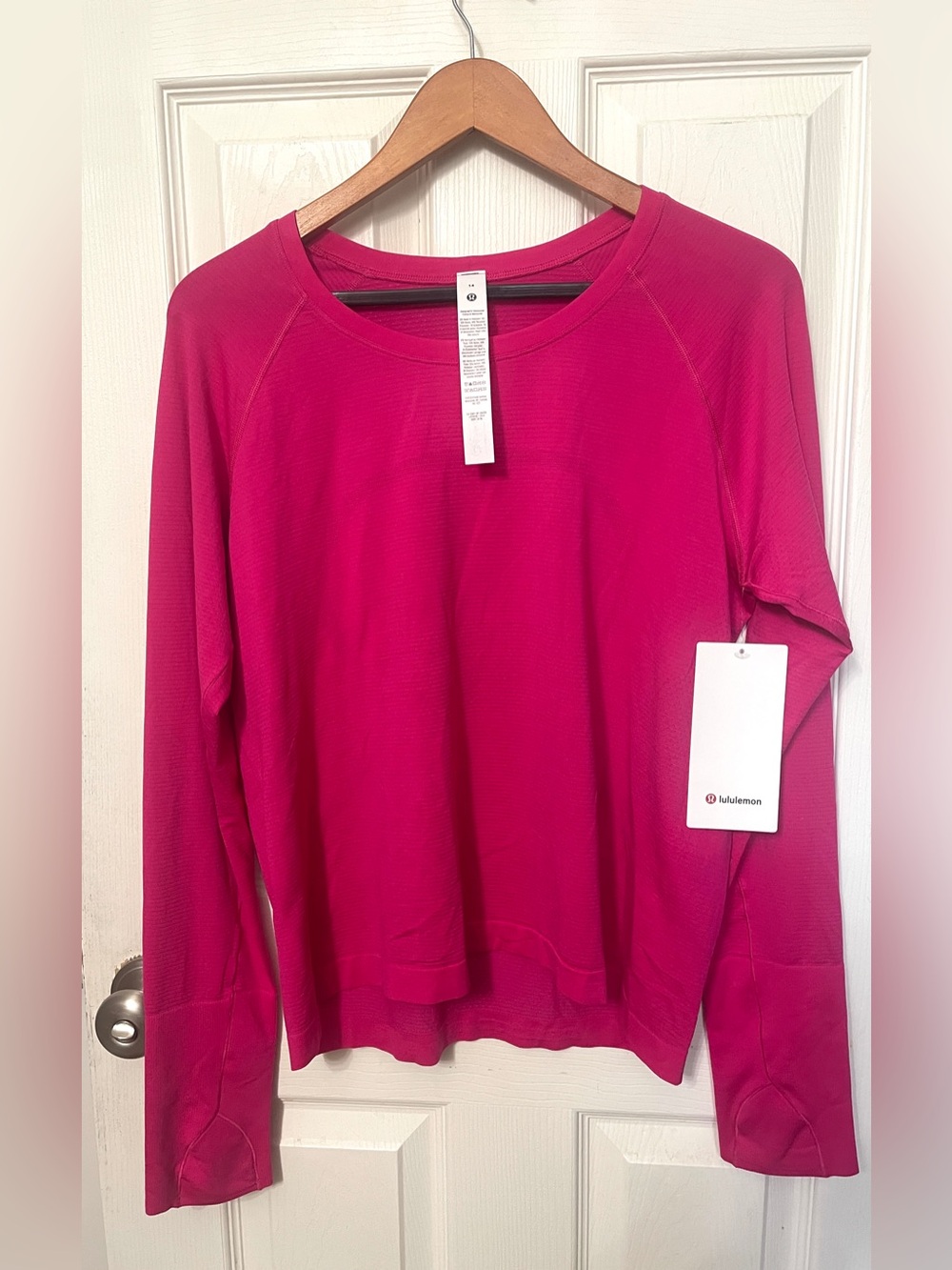 Lululemon Swiftly Tech Long Sleeve 2.0 Race Length Pink Size 14 NWT